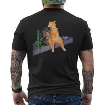 Cat Meme Stoner Cat Smoking Weed 420 Cannabis Pot Leaf Men's T-shirt Back Print - Thegiftio UK