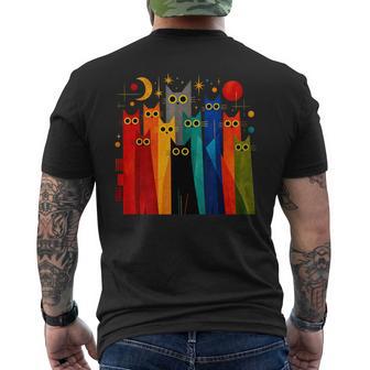 Cats Retro Cats Mid Century Cat Lover Men's T-shirt Back Print - Thegiftio UK