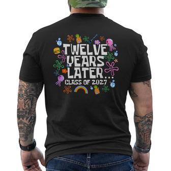 Class Of 2027 Senior Twelve Years Later Back To School Men's T-shirt Back Print - Thegiftio UK
