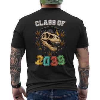 Class Of 2039 Grow With Me Dinosaur Graduation Skull Men's T-shirt Back Print | Seseable UK
