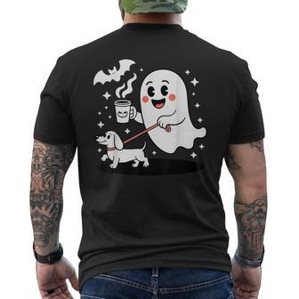 Dachshund Ghost Halloween Spooky Season Weenie Dog Men's T-shirt Back Print - Thegiftio UK