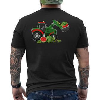 Farm Tractor Watermelon Farmer Watermelon Day Summer Men's T-shirt Back Print - Thegiftio UK