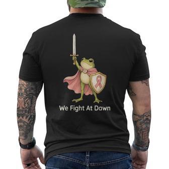 We Fight At Dawn Frog Breast Cancer Awareness Men's T-shirt Back Print - Thegiftio UK