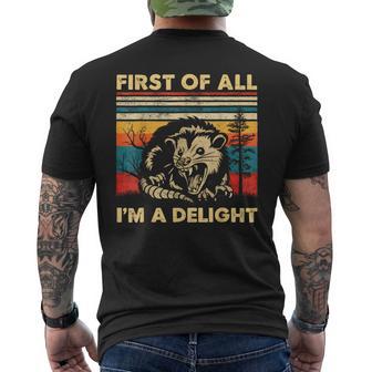 First Of All I'm A Delight Angry Opossum Men's T-shirt Back Print - Thegiftio UK