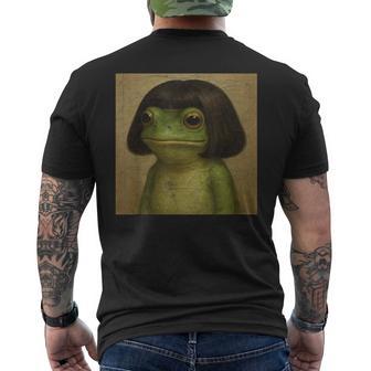 Frog With Bob Haircut Meme Retro Toad Graphic Men's T-shirt Back Print - Thegiftio UK