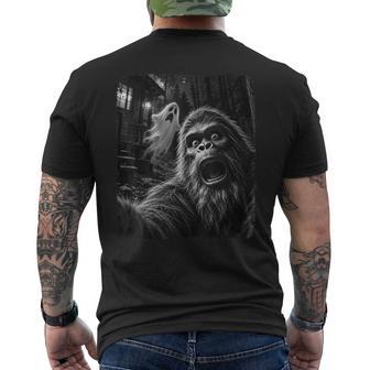 Halloween Boys Bigfoot Selfie With Ghost Men's T-shirt Back Print - Thegiftio UK
