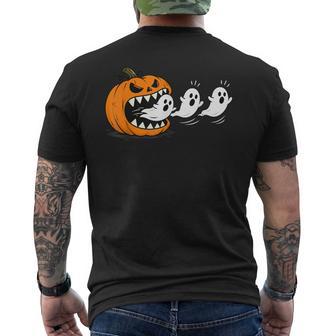 Halloween Costume Gamer Pumpkin Ghost Boys Kids Men's T-shirt Back Print - Thegiftio UK