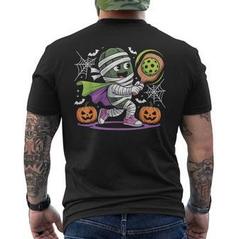 Halloween Pickleball Mummy Costume Men's T-shirt Back Print - Thegiftio UK