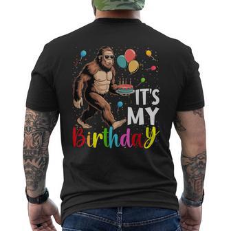 It's My Birthday Bigfoot Sasquatch Party Celebration Men's T-shirt Back Print - Thegiftio UK