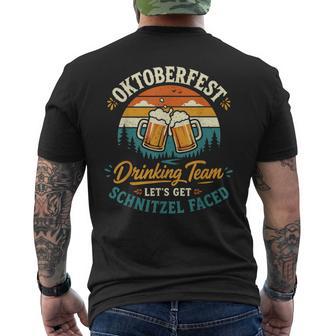 Let's Get Schnitzel Faced Drinking Beer Oktoberfest Men's T-shirt Back Print - Thegiftio UK