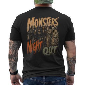 Monsters Night Out Halloween Classic Monster Squad Men's T-shirt Back Print - Thegiftio UK