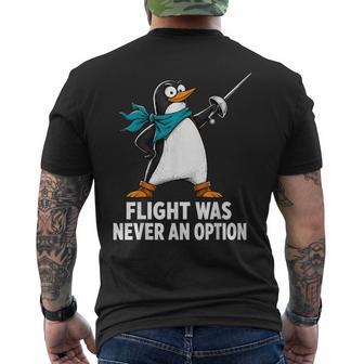 Penguin Meme Flight Was Never An Option Men Men's T-shirt Back Print - Thegiftio UK