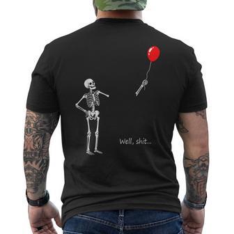 Well Shit Skeleton Holding Balloon Gothic Halloween Men's T-shirt Back Print - Thegiftio UK