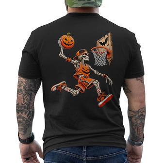 Skeleton Basketball Player Halloween Boys Men's T-shirt Back Print - Thegiftio UK