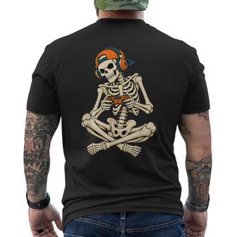 Skeleton Video Gaming Halloween Spooky Gamer Boys Men's T-shirt Back Print - Thegiftio UK