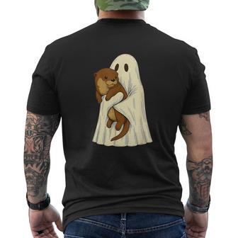 Spooky Otter Lover Cute Otter And Ghost Halloween Men's T-shirt Back Print - Thegiftio UK