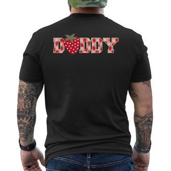 Strawberry Daddy Fruit 1St Birthday Family Matching Men's T-shirt Back Print - Thegiftio UK
