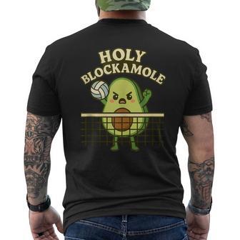 Volleyball Middle Hitter Avocado Holy Blockamole Men's T-shirt Back Print - Thegiftio UK