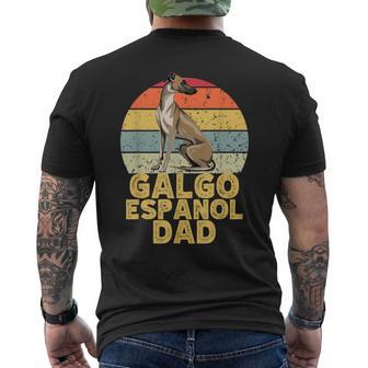 Galgo Españolpanischer Windhund Papa Retrotil Hunde Liebhaber T-Shirt mit Rückendruck - Geschenkecke