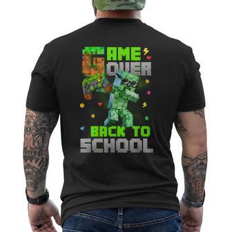 Game Over Back To School Bruh We Back Kids Boy Gaming Men's T-shirt Back Print - Thegiftio UK