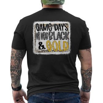 On Gameday Football We Wear Gold And Black Leopard Print Men's T-shirt Back Print - Thegiftio UK
