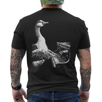 Ganso Divertido Tocando El Piano Granja Animal Pianista Músico Camiseta Hombre Estampado Espalda - Regaloses