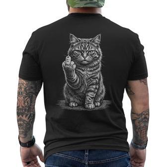 Gato Tabbyarcástico Gesto Audaz Actitud Graciosa Humor In Mangas Camiseta Hombre Estampado Espalda - Regaloses