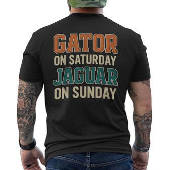Gator On Saturday Jaguar On Sunday Men's T-shirt Back Print - Thegiftio UK