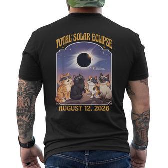 Gatos Eclipseolar Total Con Gafas 2026 12 De Agosto Camiseta Hombre Estampado Espalda - Regaloses