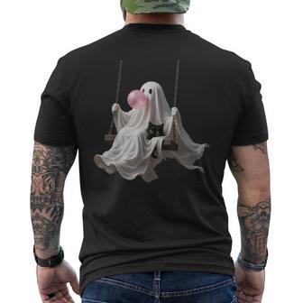 Ghost Cat Spooky Black Cat Meme Halloween Men's T-shirt Back Print - Thegiftio UK