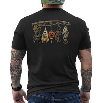 Ghost Pumpkin Fish Fisherman Spooky Lures Halloween Fishing Men's T-shirt Back Print - Thegiftio UK