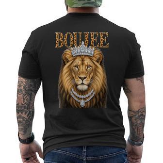 Glam Lion Boujee Lion Glitchy Glam Aesthetic Men's T-shirt Back Print - Thegiftio UK