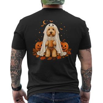Goldendoodle Ghost And Boba Cute Halloween Dog Men's T-shirt Back Print - Thegiftio UK