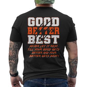Good Better Best Never Let It Rest Motivation Bear Men's T-shirt Back Print - Thegiftio UK