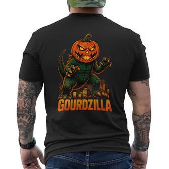 Gourdzilla Halloween Kids Boys Pumpkin Jack O Lantern Kaiju Men's T-shirt Back Print - Thegiftio UK