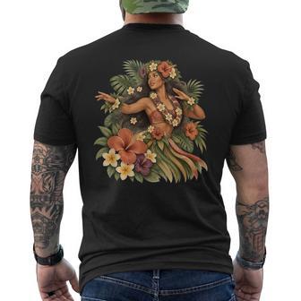Gracieuse Danseuse Hawaïenne Avec Fleurs D'hibiscus T-shirt imprimé au dos - Cadeauxyz