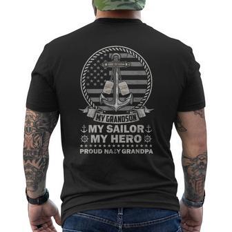 My Grandson Is My Hero Proud Sailor Grandpa Family Matching Men's T-shirt Back Print | Seseable UK