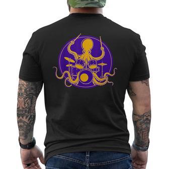 Graphique De Batteur Pieuvre – Musical Unique T-shirt imprimé au dos - Cadeauxyz