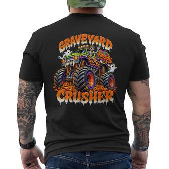Graveyard Crusher Skeleton Monster Truck Ghosts Halloween Men's T-shirt Back Print - Thegiftio UK