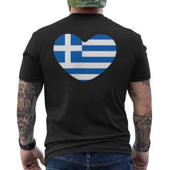 Griechenland Flagge Herz Ich Liebe Griechenland T-Shirt mit Rückendruck - Geschenkecke
