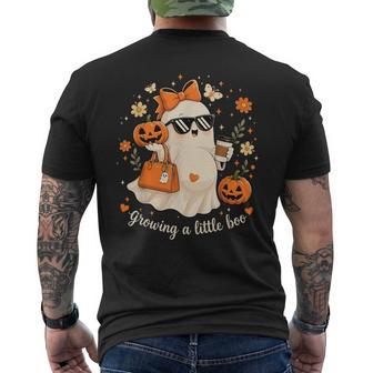 Growing A Little Boo Halloween Pregnancy Reveal Men's T-shirt Back Print | Seseable UK