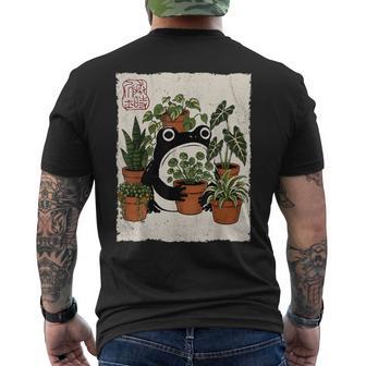 Grumpy Frog Houseplants Lover Anime Japanese Men's T-shirt Back Print - Thegiftio UK