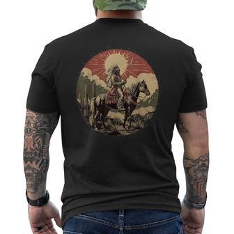 Guerrier De La Tribu Indienne Cheval Indien T-shirt imprimé au dos - Cadeauxyz