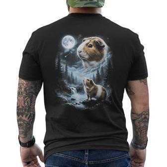 Guinea Pig Howling At Moon 90'S Retro Men's T-shirt Back Print - Thegiftio UK