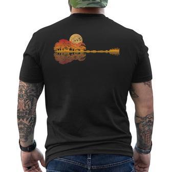 Guitar Lake Shadow Reflections Moon Love Guitar Musician Men's T-shirt Back Print | Seseable UK