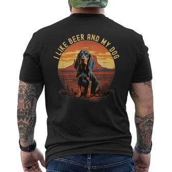 Me Gusta La Cerveza Y Mi Perro Amante De Los Perros Retrointage Camiseta Hombre Estampado Espalda - Regaloses