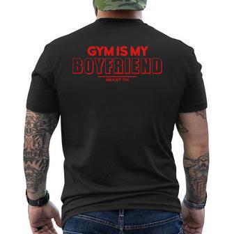Gym Is My Boyfriend Divertidos Refranes Motivadores Para Fitness In Mangas Camiseta Hombre Estampado Espalda - Regaloses