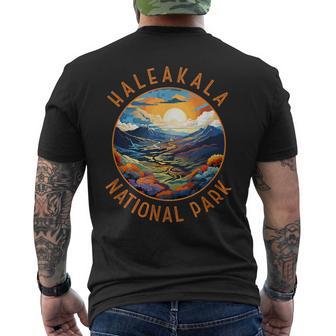 Haleakala National Park Sunset Retro Distressed Circle Men's T-shirt Back Print - Thegiftio UK