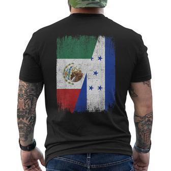 Half Mexico Honduras Flag Mexican Honduran Roots Men's T-shirt Back Print - Thegiftio UK