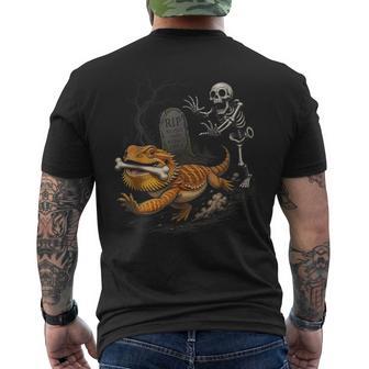 Halloween Bearded Dragon Skeleton Men's T-shirt Back Print - Thegiftio UK